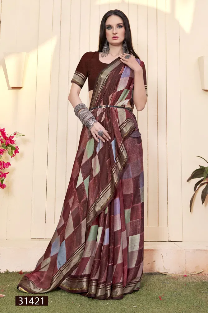 Jiya Vol 14 By Vallabhi Georgette Checks Printed Sarees Wholesale Online